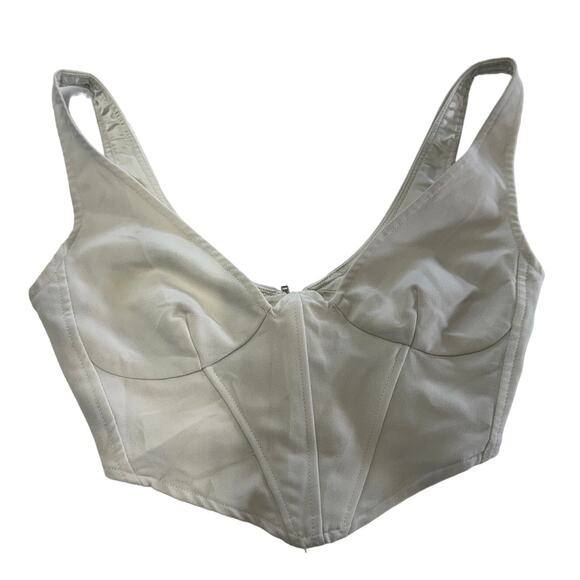 Bardot Top Womens 2 X Small White Bronte Corset Cropped - Picture 2 of 13